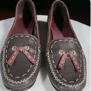 Coke Haan Brown Leather Loafers with Accents